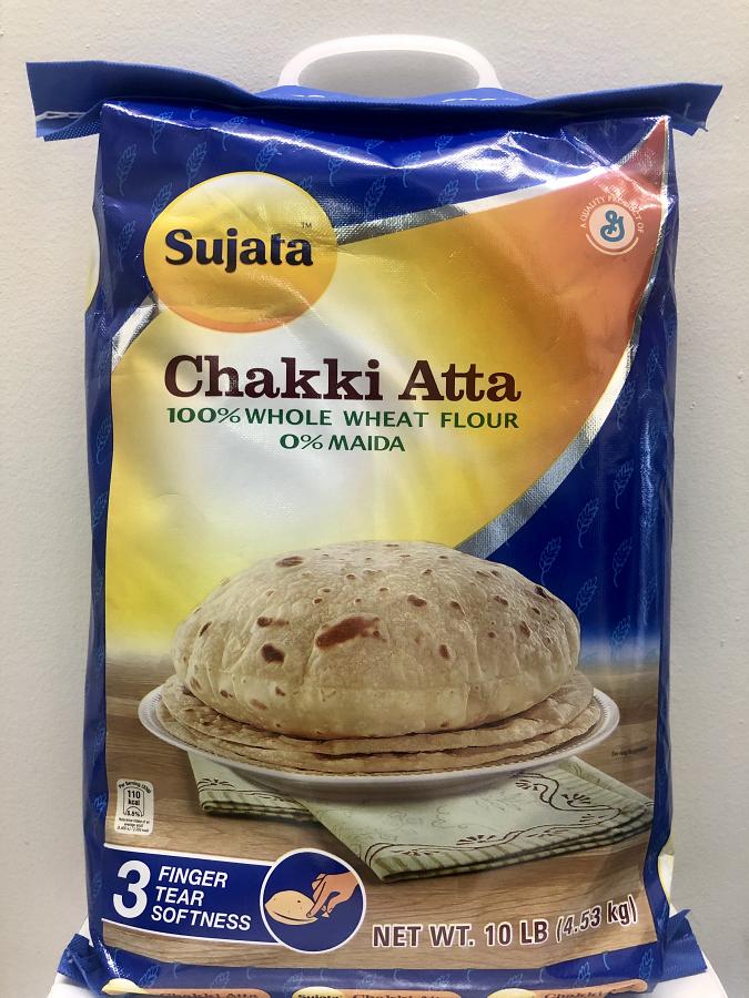 Sujata Chakki Atta 100 Whole Wheat Flour 10 Lbs 43173 DesiClik